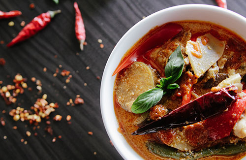 Life's Good Thai Red Curry served with rice